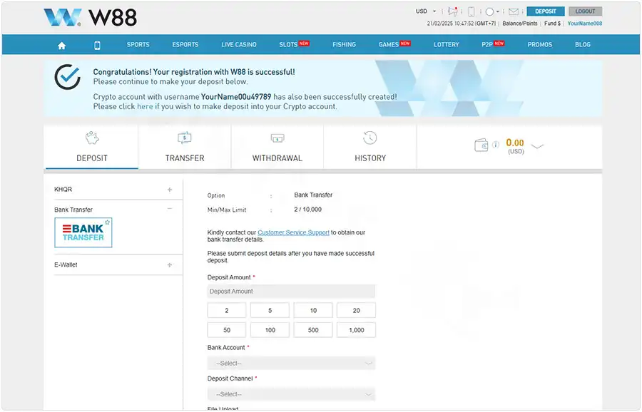 Đánh Giá Nhà Cái W88 – "Nhà Cái Quốc Dân" Cho Người Mới Bắt Đầu 3 Phương pháp nạp tiền đa dạng, dễ dàng cho người chơi mới